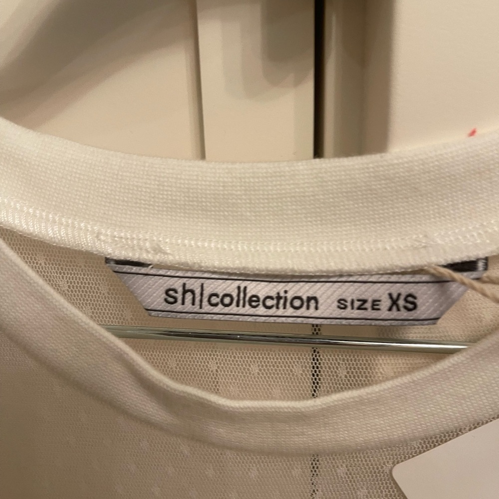 SD Collection White Ruffle Mesh Yoke Sweatshirt - Picture 4 of 9
